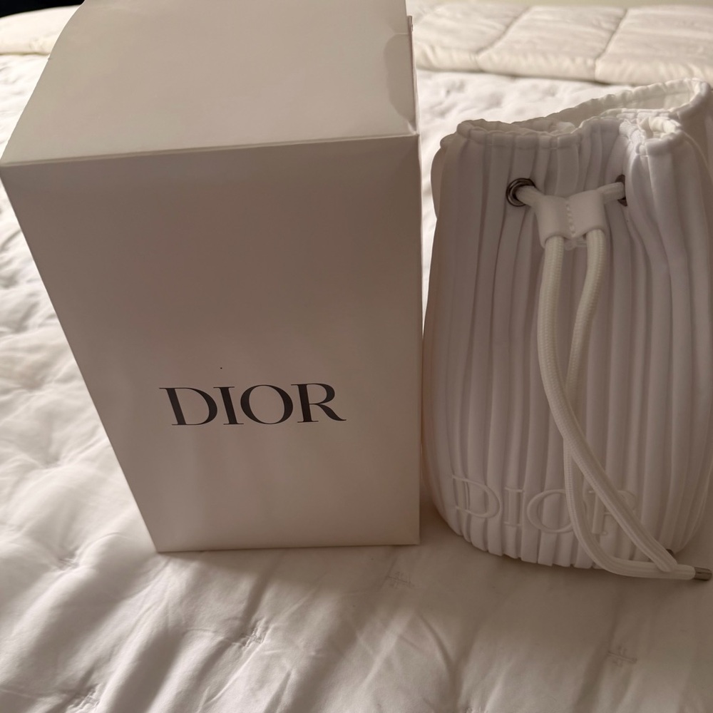Dior White cosmetic pouch